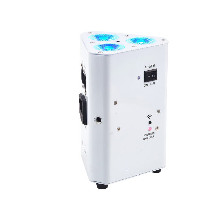 Powered LED wedge Uplight - 3 Bulbs x18W rgbawa uv led wireless dmx Battery - Image 2