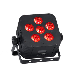 LED Flat Par Light Wireless DMX - Battery Powered - 6x18W